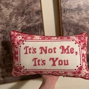 Red and White Cross-Stitch Pillow